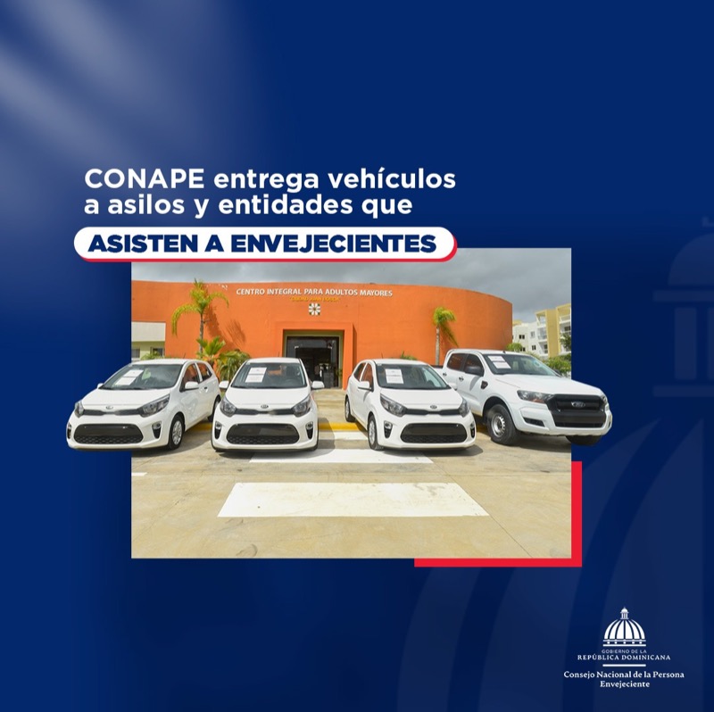 CONAPE entrega vehículos a asilos y entidades que asisten  a envejecientes.